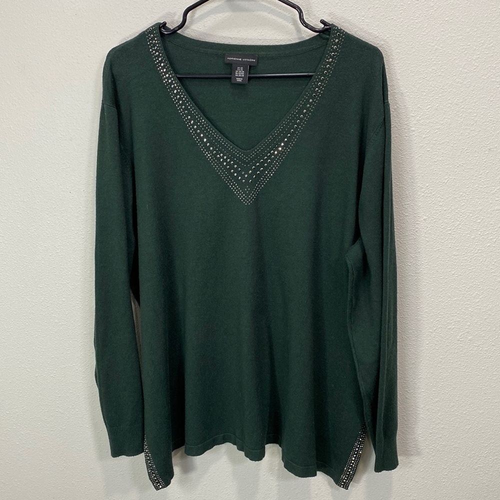 Adrienne Vittadini green sweater‎